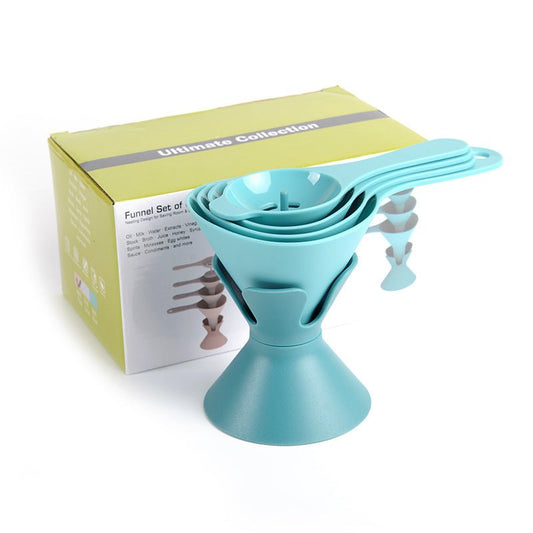 6-in-1 Nesting Funnel Set - Space-Saving Kitchen Funnels with Stand for Oil, Liquids, Spices & Dry Goods - Nestlyn Kitchen Essentials