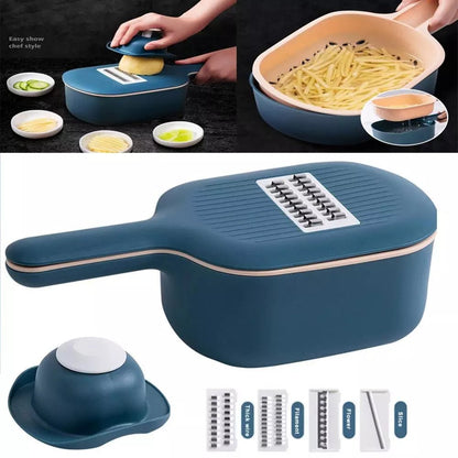 4-in-1 Vegetable Cutter & Peeler with Drain Basket - Nestlyn Kitchen Essentials