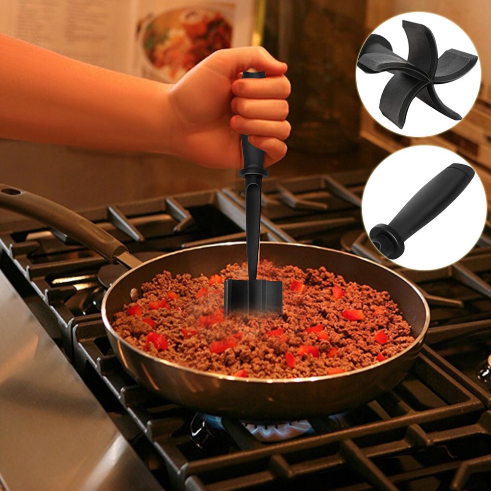 Heat-Resistant Nylon Meat Chopper & Masher - Multifunctional Ground Meat Crumbler for Nonstick Cookware - Nestlyn Kitchen Essentials