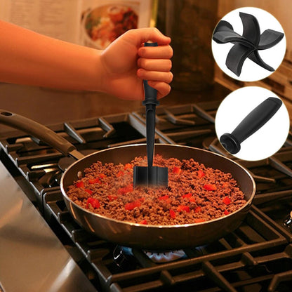 Heat-Resistant Nylon Meat Chopper & Masher - Multifunctional Ground Meat Crumbler for Nonstick Cookware - Nestlyn Kitchen Essentials