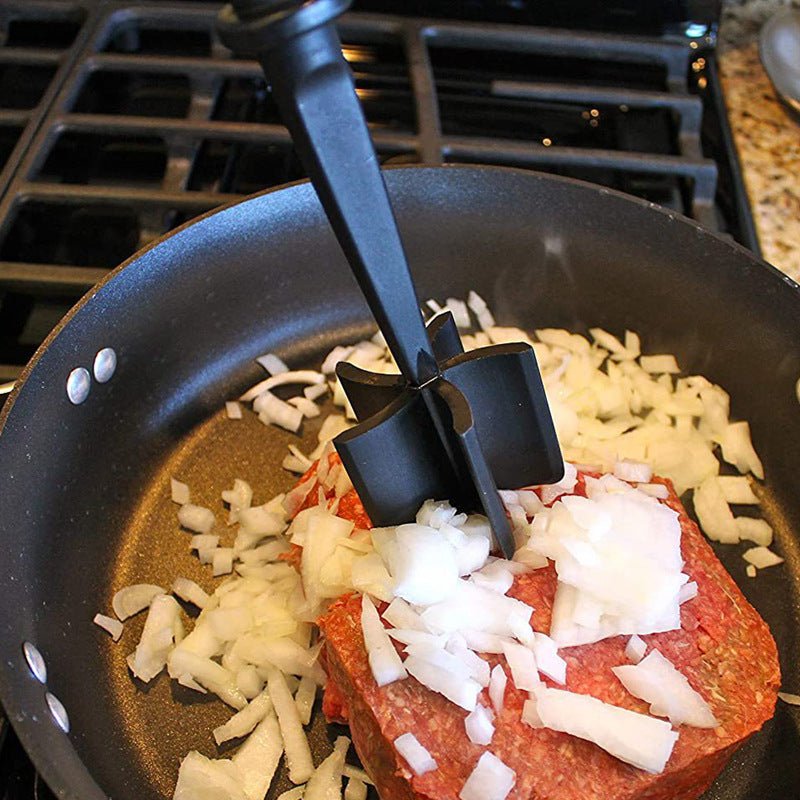 Heat-Resistant Nylon Meat Chopper & Masher - Multifunctional Ground Meat Crumbler for Nonstick Cookware - Nestlyn Kitchen Essentials