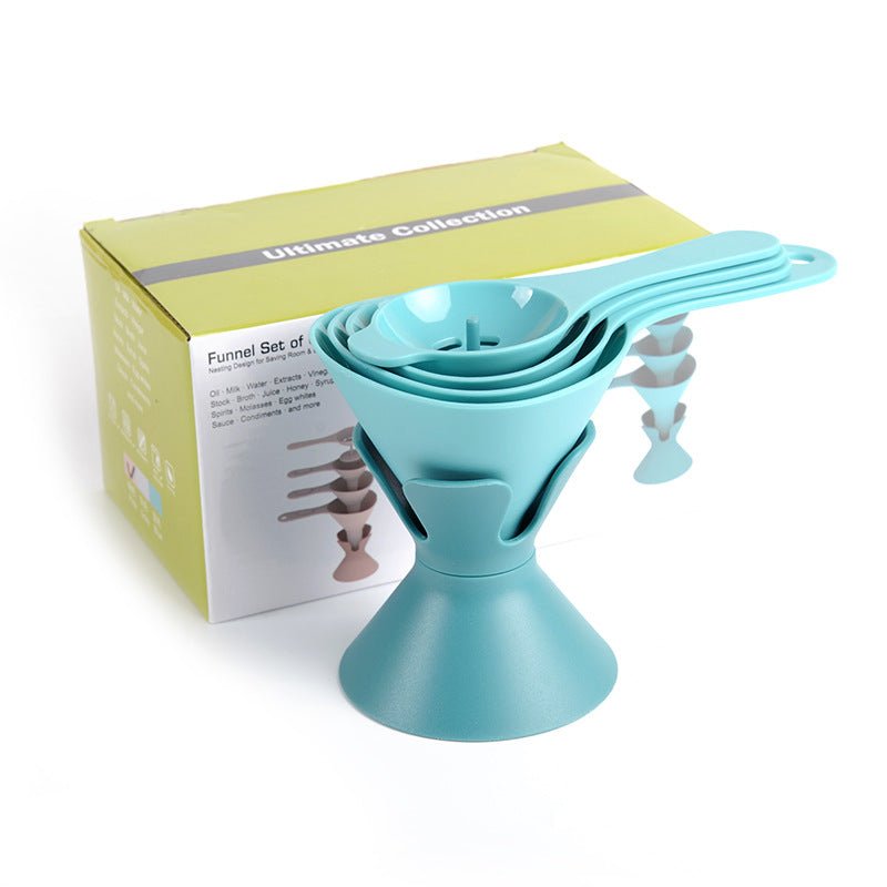 6-in-1 Nesting Funnel Set - Space-Saving Kitchen Funnels with Stand for Oil, Liquids, Spices & Dry Goods - Nestlyn Kitchen Essentials