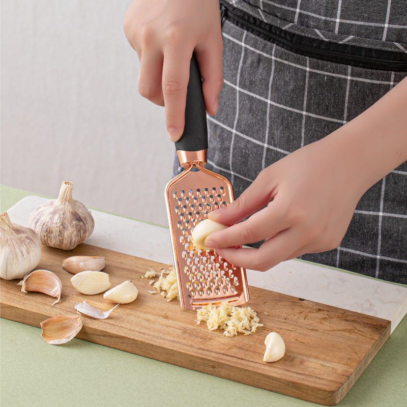 7-Piece Rose Gold Kitchen Tool Set - Copper Plated Stainless Steel Utensils with Grater, Peeler, Whisk & Can Opener - Nestlyn Kitchen Essentials
