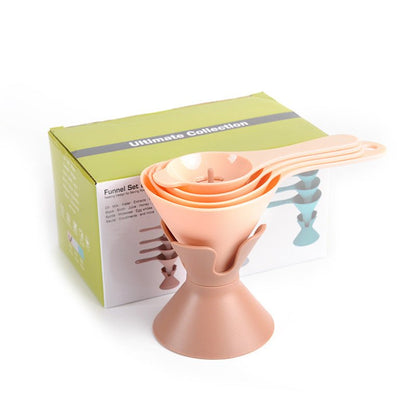 6-in-1 Nesting Funnel Set - Space-Saving Kitchen Funnels with Stand for Oil, Liquids, Spices & Dry Goods - Nestlyn Kitchen Essentials