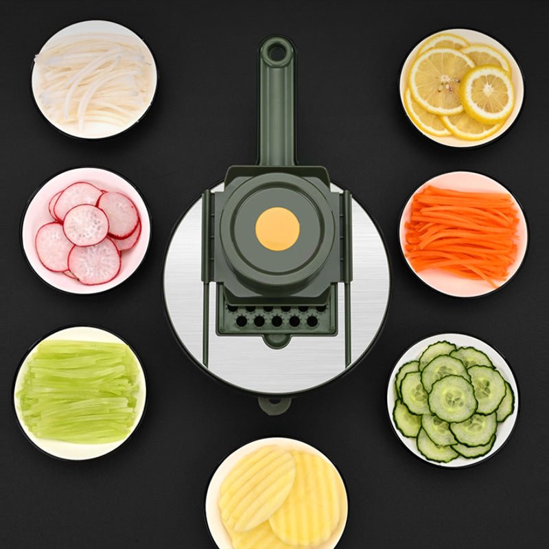 Multifunctional Vegetable Slicer with Strainer Bowl - 5-in-1 Vegetable Cutter, Grater & Shredder Set - Nestlyn Kitchen Essentials