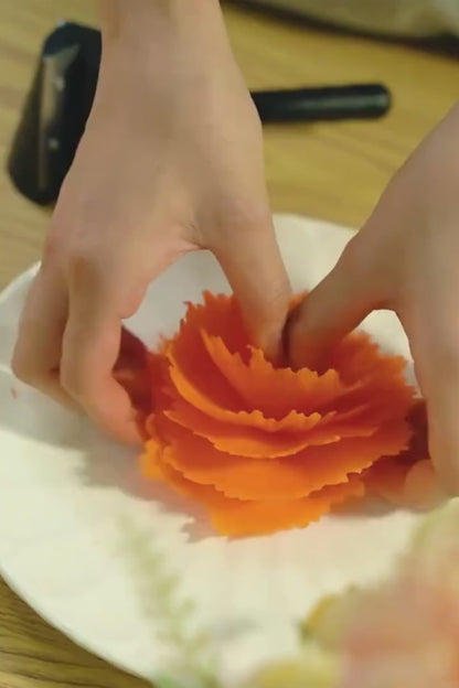 Spiral Vegetable Cutter | Rose Flower Carving Tool for Carrot & Cucumber Garnish